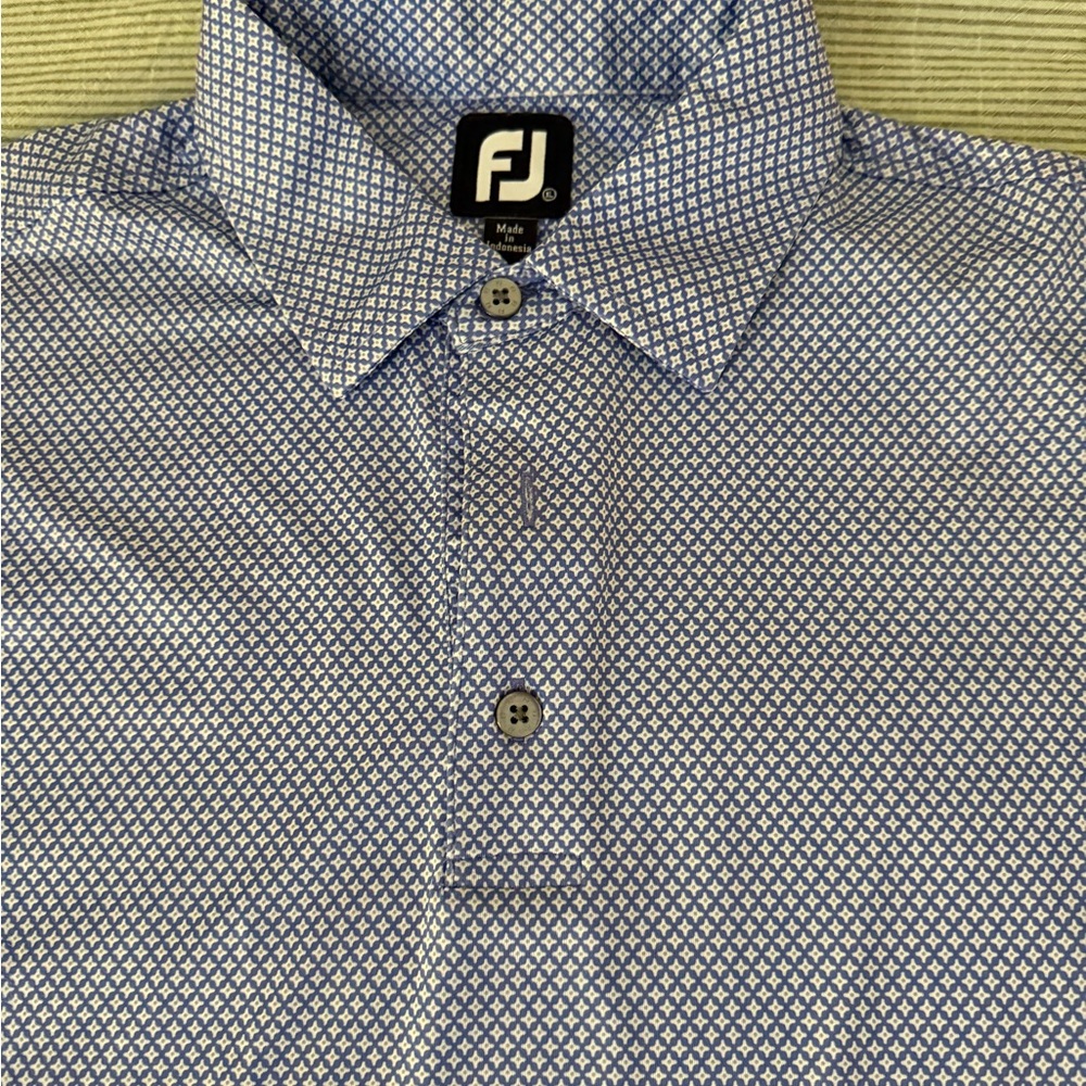 FootJoy Men's Blue Patterned Golf Polo